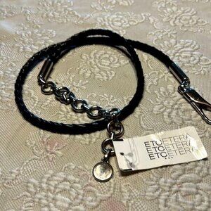 Black Braided Chain Belt With Charm Details & Tag Size L